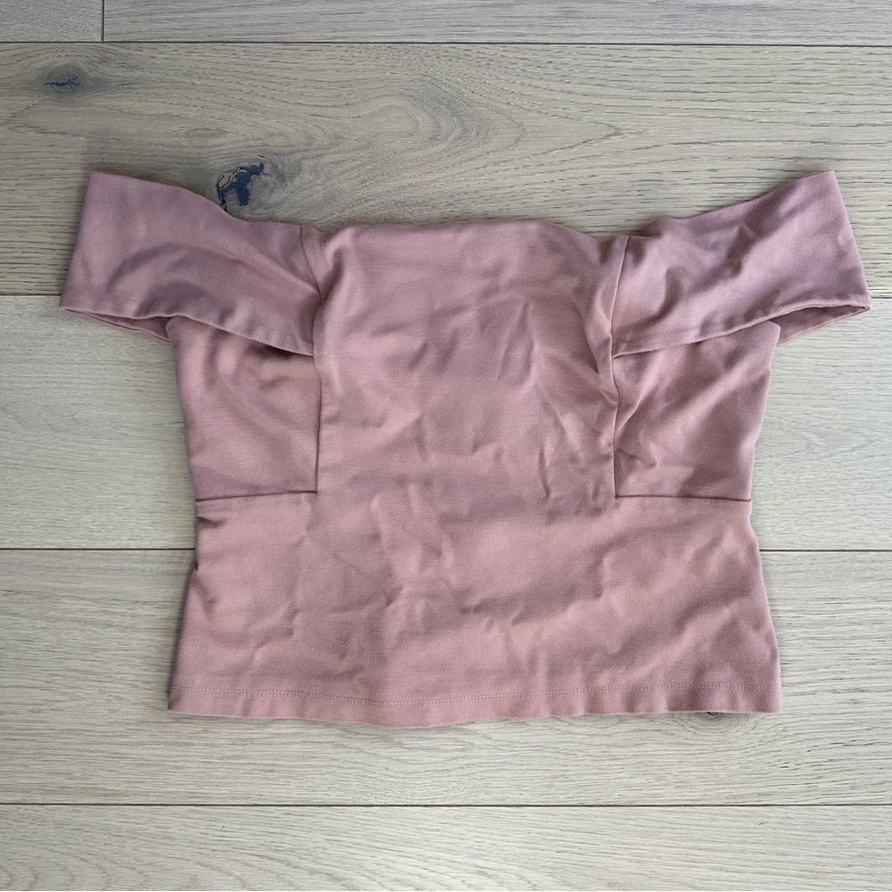 Anthro Deletta Off Shoulder Ponte Top Soft Pink